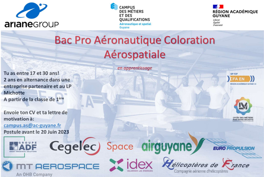 Appel à candidature au Bac Pro Aéronautique Coloration Aérospatiale